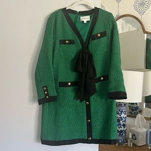 Pomander Place Green Tweed Bow Dress
